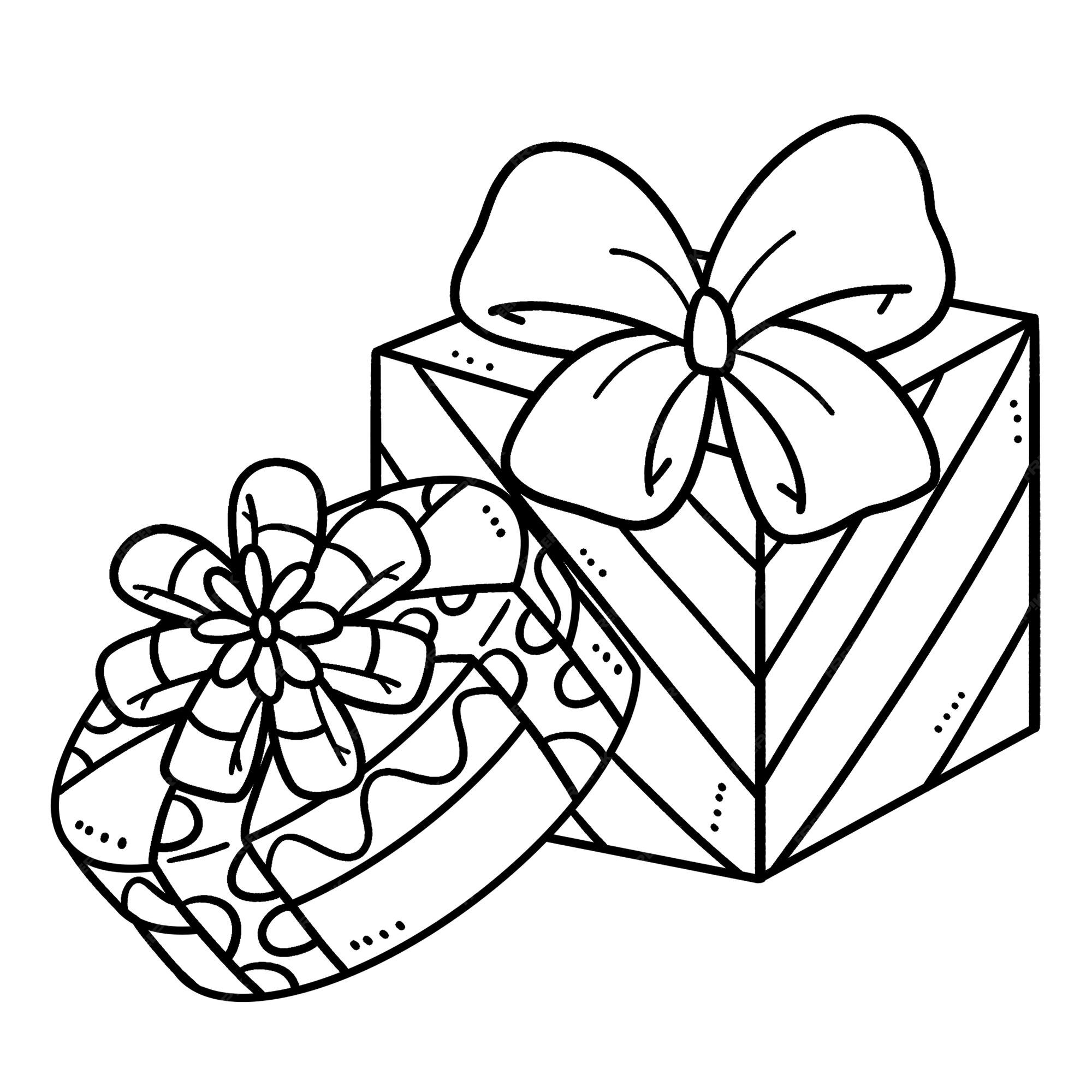 Premium Vector | Birthday Gift Isolated Coloring Page for Kids