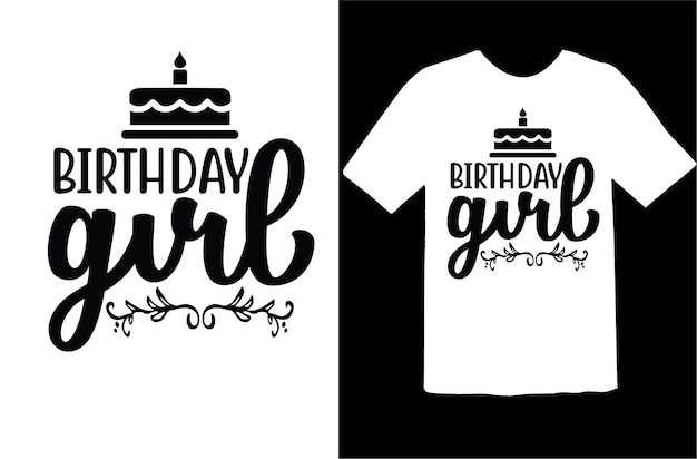 ベクトル 誕生日の女の子の t シャツのデザイン