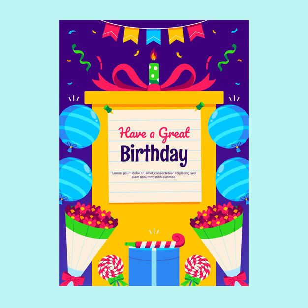 Birthday greeting card template