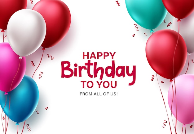 Birthday greeting card vector background design Happy birthday text in white space