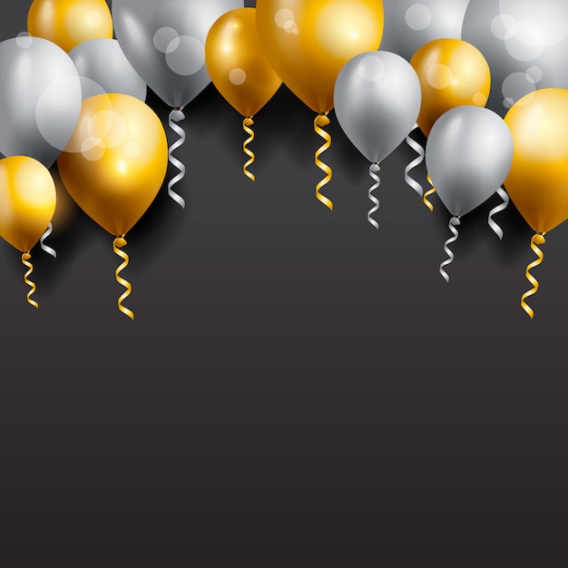 Birthday greeting card with balloons