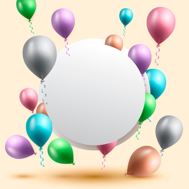 Birthday greeting card with balloons