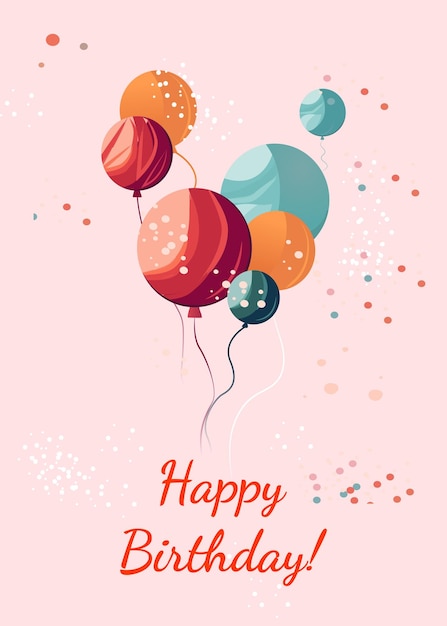 Birthday greeting cards design with balloons