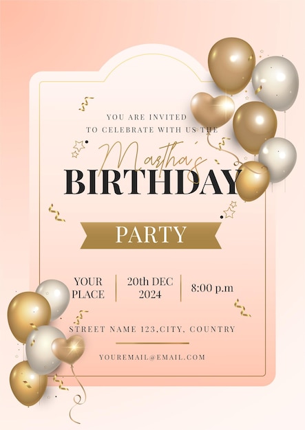 Birthday greeting and invitation card and poster template