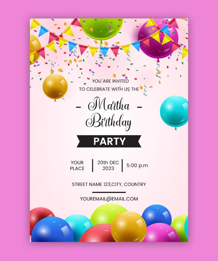 Vector birthday greeting and invitation card and poster template