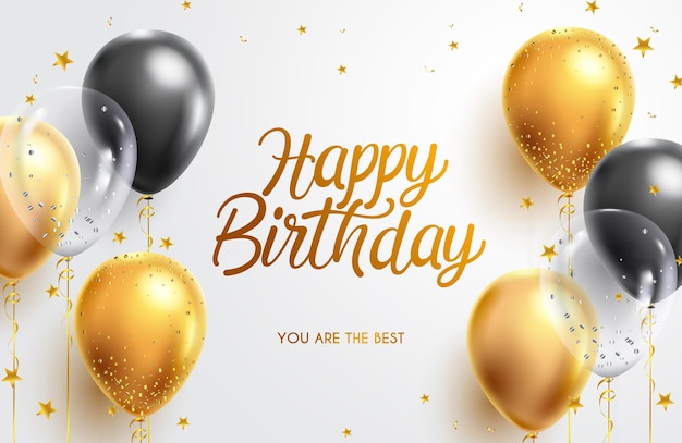 Elegant Golden Ballon Happy Birthday Celebration Card Banner Template  Royalty Free SVG, Cliparts, Vectors, and Stock Illustration. Image  164950922.