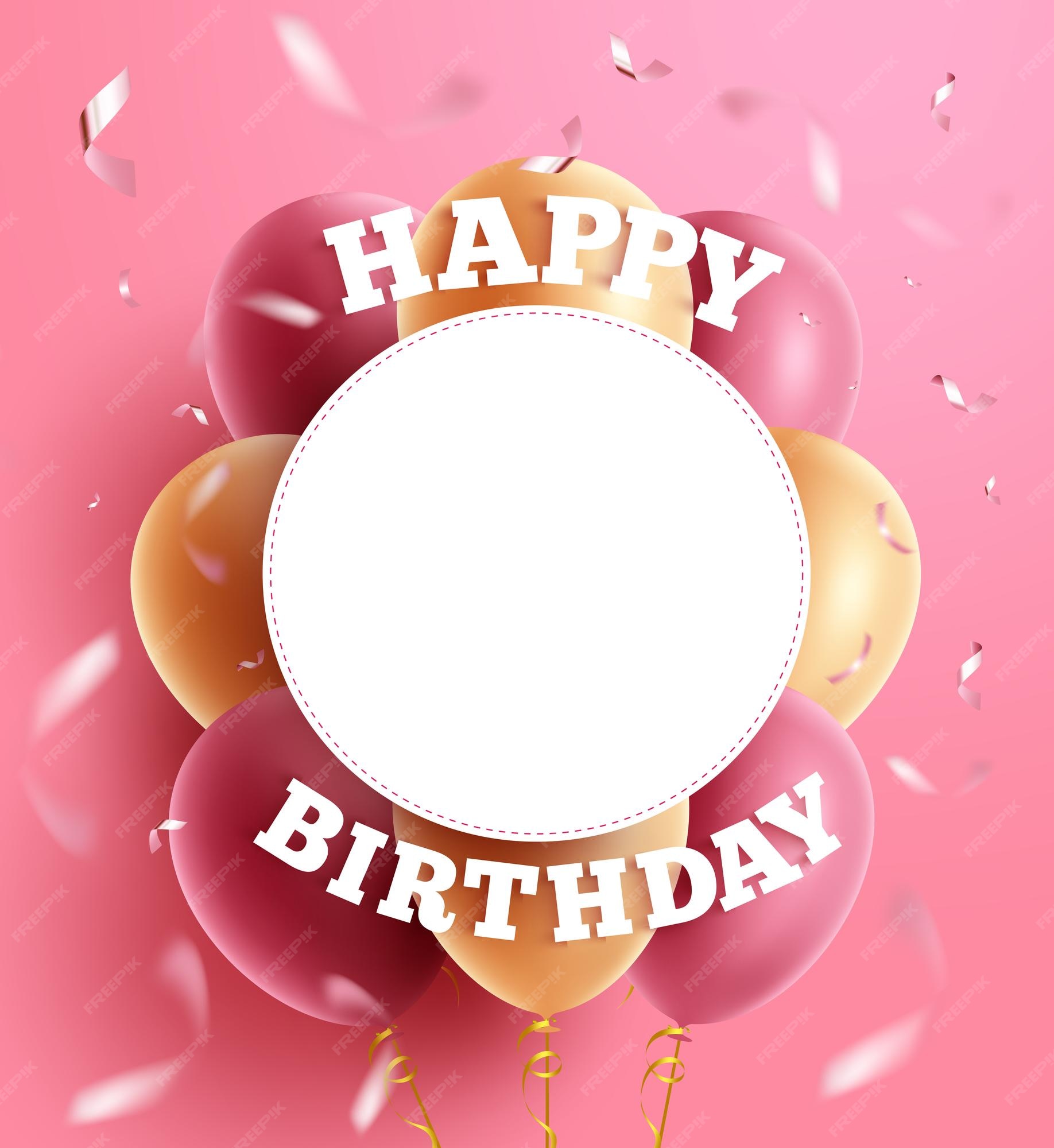 Premium Vector | Birthday greeting vector template design. happy ...