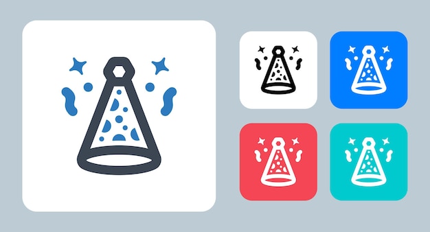 생일 모자 아이콘 벡터 일러스트 레이 션 기호 기호 평면 아이콘