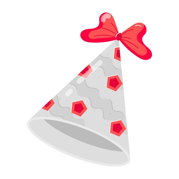 Vector a birthday hat with a red bow on it