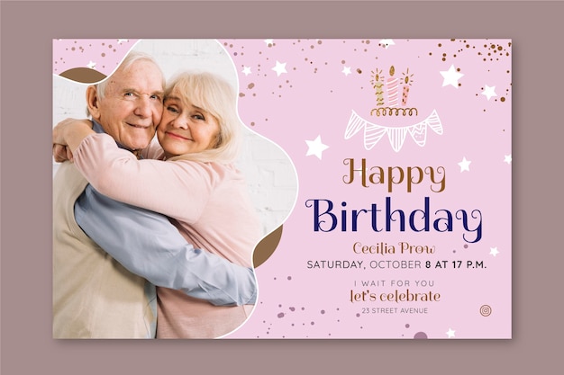 Birthday horizontal banner template design