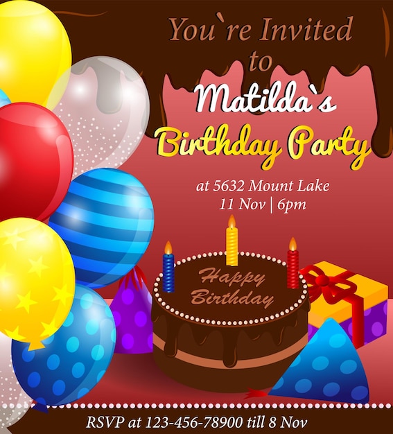 Birthday Invitation Card Design