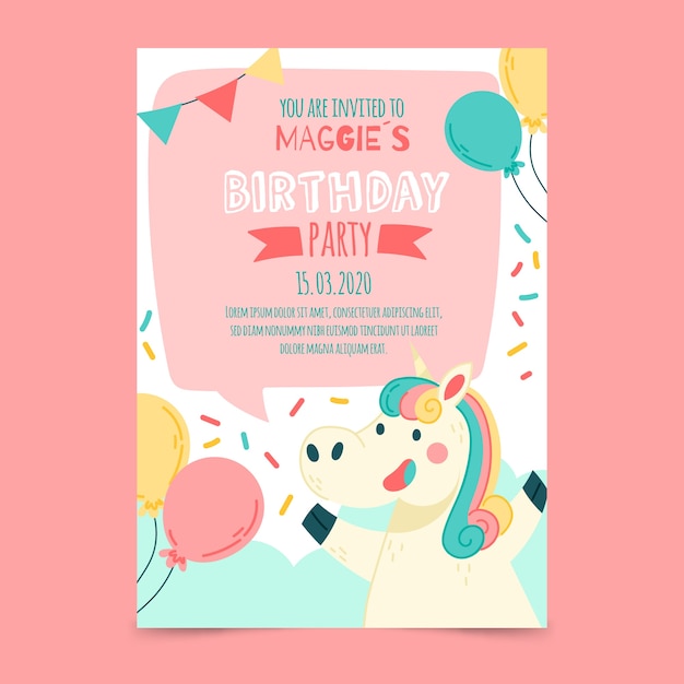 Birthday invitation card template