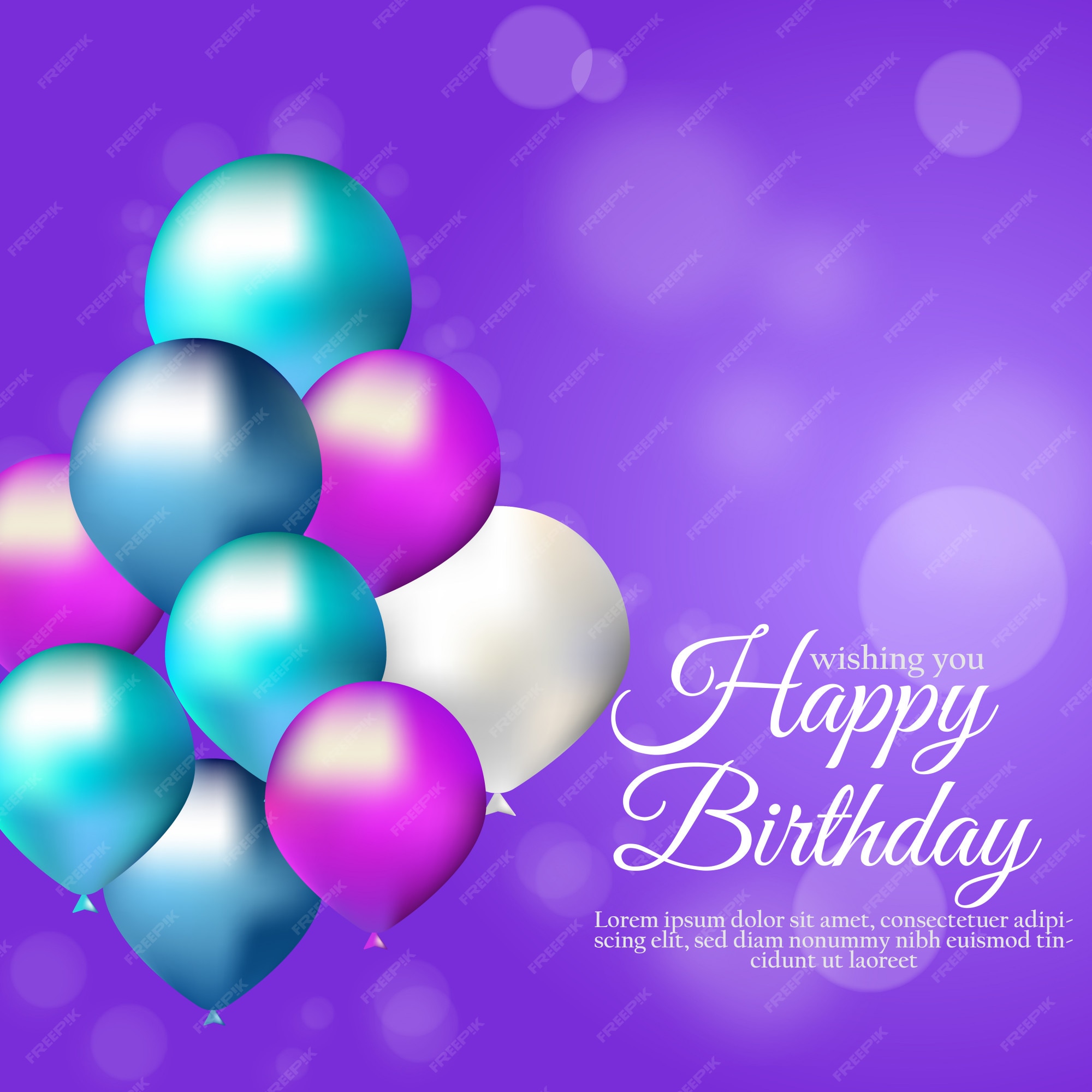 Premium Vector | Birthday invitation card with balloons