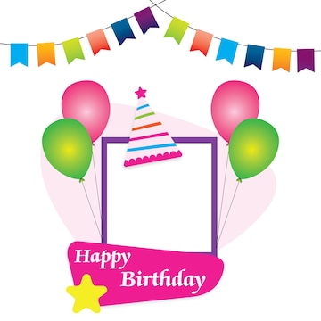 Premium Vector | Birthday Invitation Template and Photoframe