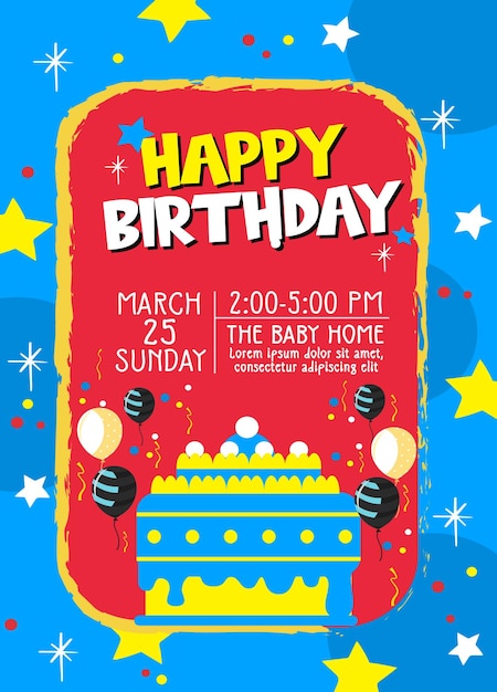 Vector birthday invitation template