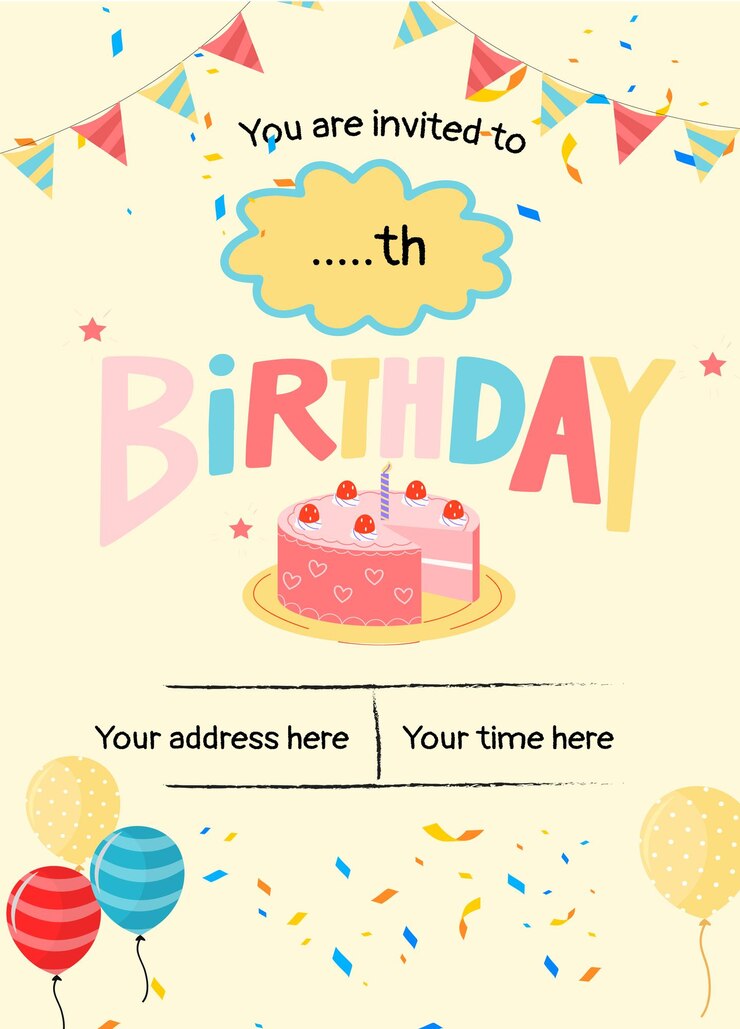 Vector 생일 초대장 템플릿