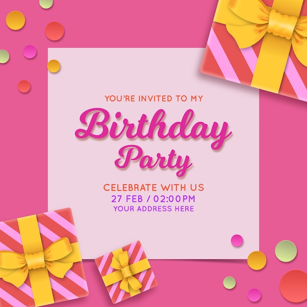 Birthday invitation template