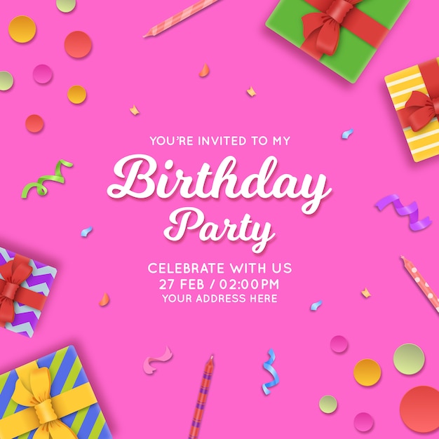 Birthday invitation template