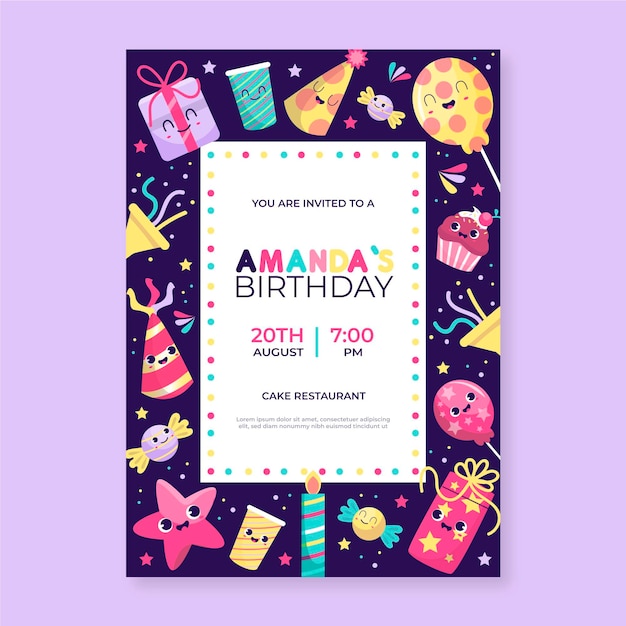 Vector birthday invitation template