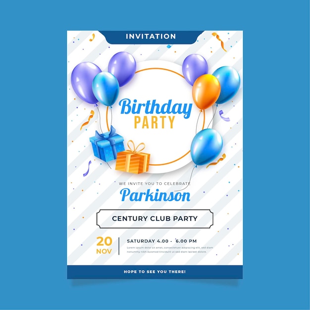 Birthday invitation template