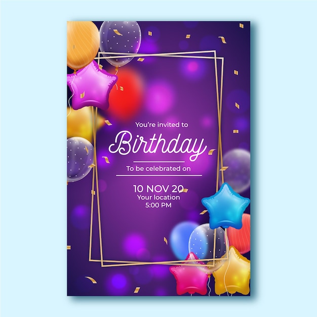 Vector birthday invitation template