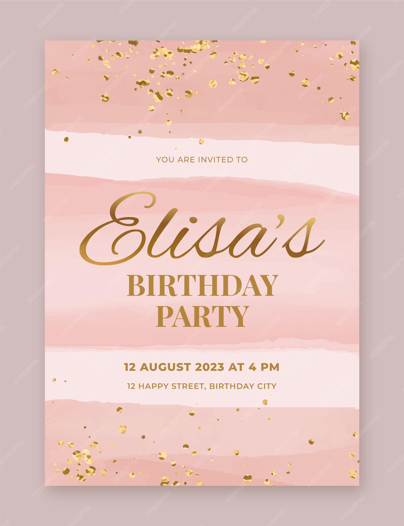 pink birthday invitation images - free download on freepik