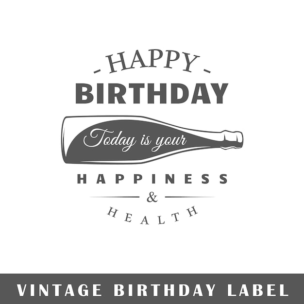 Birthday label isolated on white background