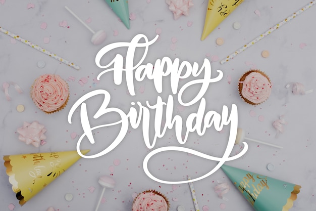 Vector birthday lettering concept