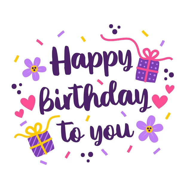 Vector birthday lettering concept