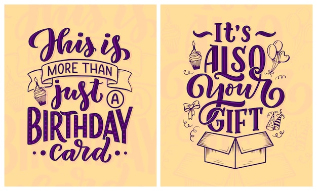 Vector birthday lettering in retro style.