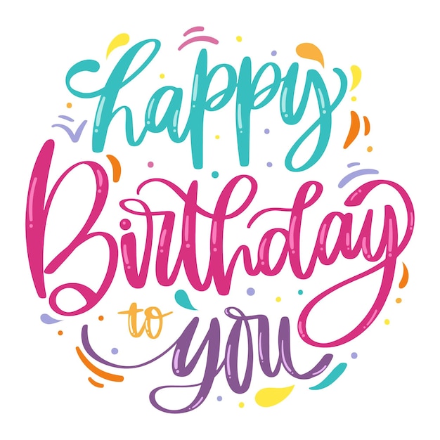 Birthday lettering with greeting