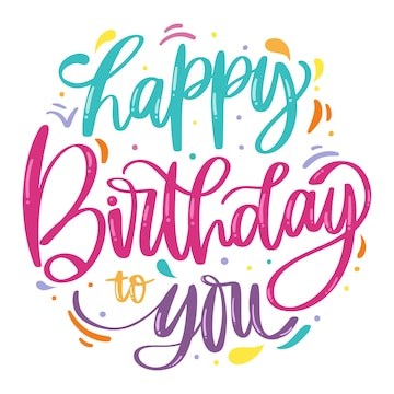 Premium Vector | Birthday lettering with greeting