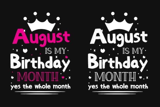 Vector birthday month typography tshirt designbirthday tshirt design birthday lettering design