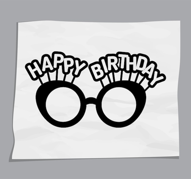 Vector birthday paper cut design