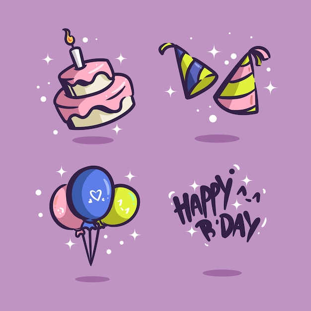 Vector birthday party asset illustration