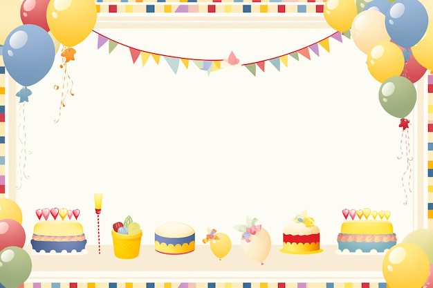 Vector birthday party background with colorful elements