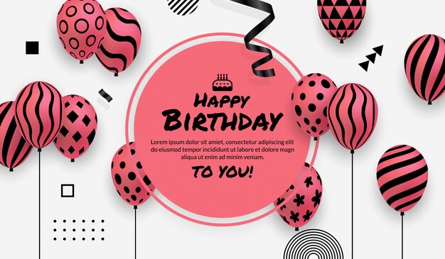 Vector birthday party celebration background with copy space for text and message