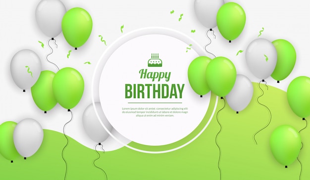 Green birthday background Vectors & Illustrations for Free Download |  Freepik