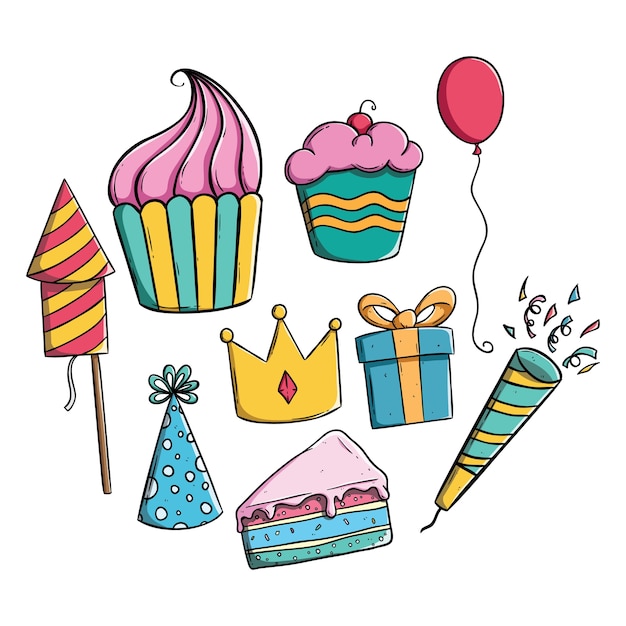 Vector birthday party collection