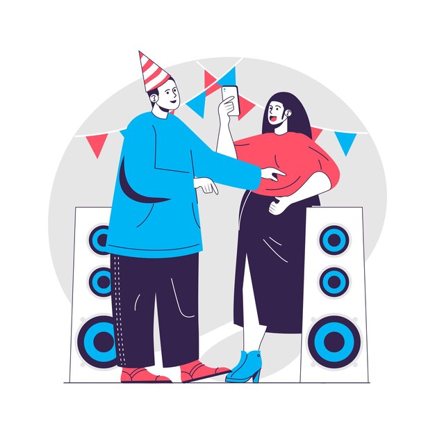 Birthday party concept illustration