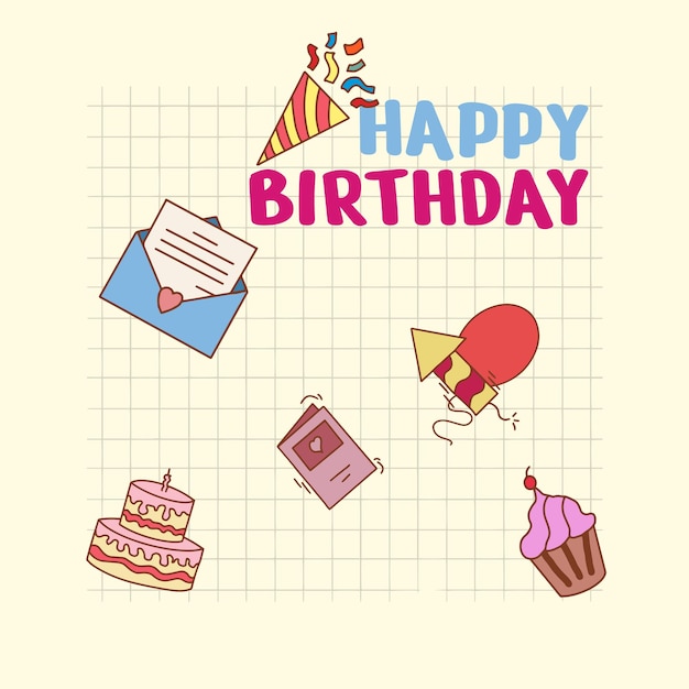 birthday party design vector element