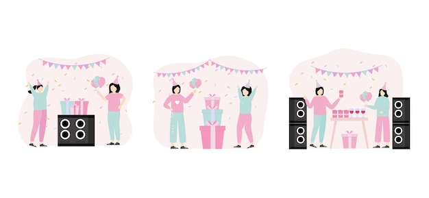 Birthday Party Flat Bundle Design