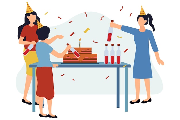 Birthday party flat design illustration