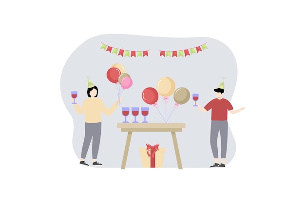 Birthday Party Flat Illustration Design