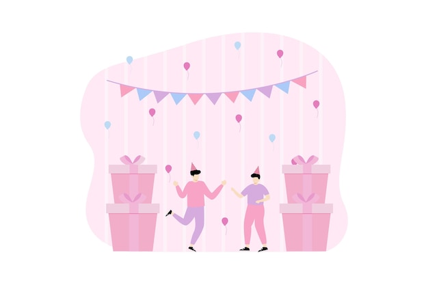 Birthday Party Flat Illustration Design