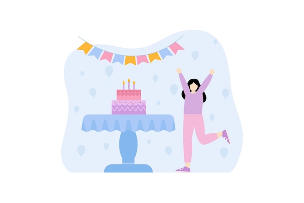 Birthday Party Flat Illustration Design