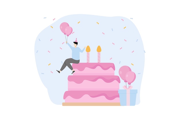 Birthday Party Flat Illustration Design