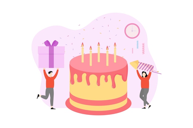 Vector birthday party flat illustration design