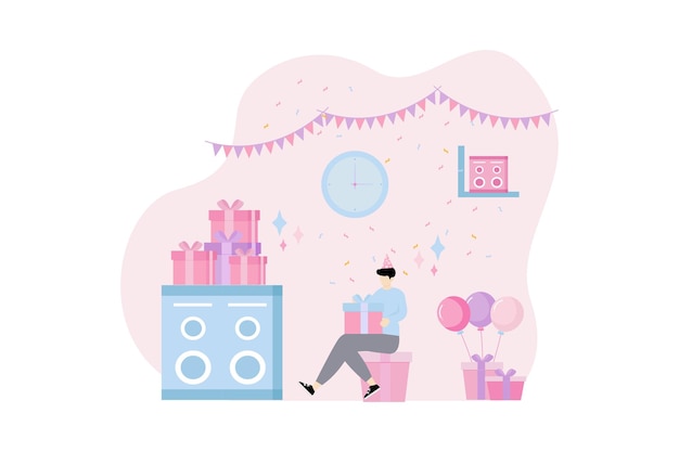 Birthday Party Flat Illustration Design