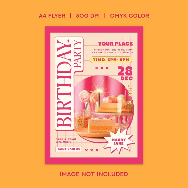 Vector 생일파티 플라이어